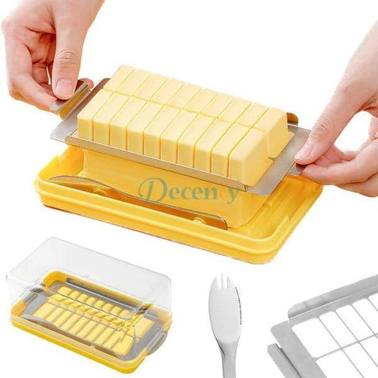 Butter Slicer Container Dish With Lid And Slicer Stainless Steel Cutter