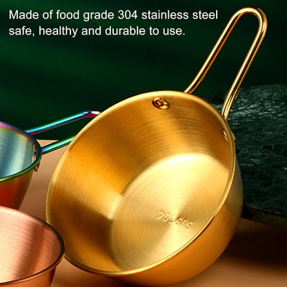 Korean Stainless Steel Gold Makgeolli Bowl with Handle
