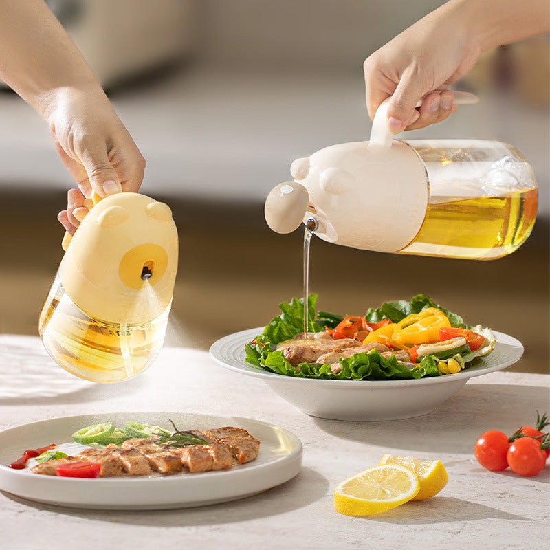 Glass  Oil Bottle Oil Container Seasoning Bottle Leak Proof Oil tank Pot 300ml