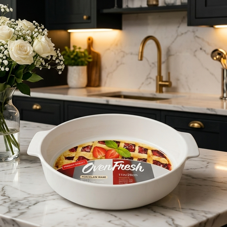 Danny Home Oven Fresh Porcelain Baking Dish 11 Inch Red