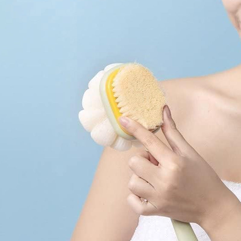Heavy Duty Bath Brush Long Handle Loofah Body Scrubber for Shower