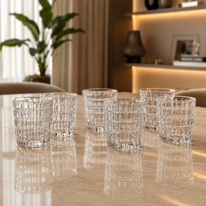 6 Pcs RCR Italia Glass Set with Cut Crystal Design