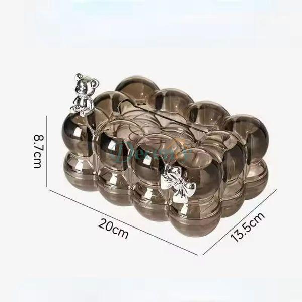 Luxury Acrylic Bubble Tissue Box with Cute Bear & Bow