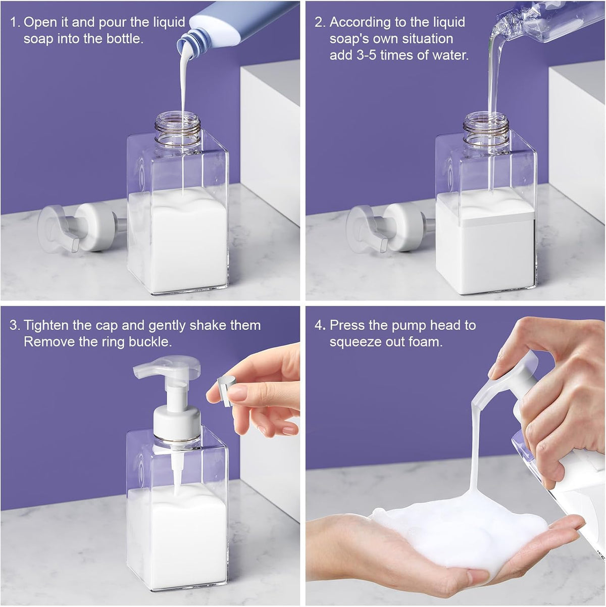 1 Pcs Clear Foaming Hand Pump Soap Dispenser 450ml