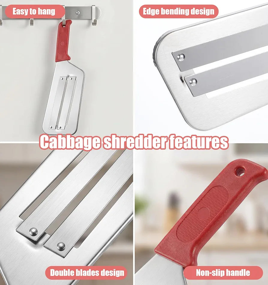 Dual Stainless Steel Blade Cabbage Slicer & Shredder Knife