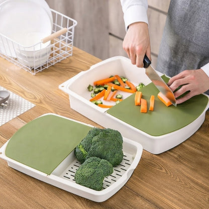 3-in-1 Multifunctional Cutting Board with Colander Strainer Trays