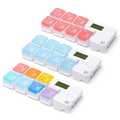 7-Day Smart Pill Organizer Box with Digital Alarm Timer Reminder