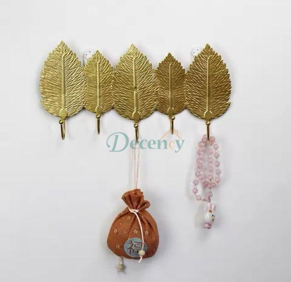 Multipurpose Wall Mounted Metal Leaf Shape Hook