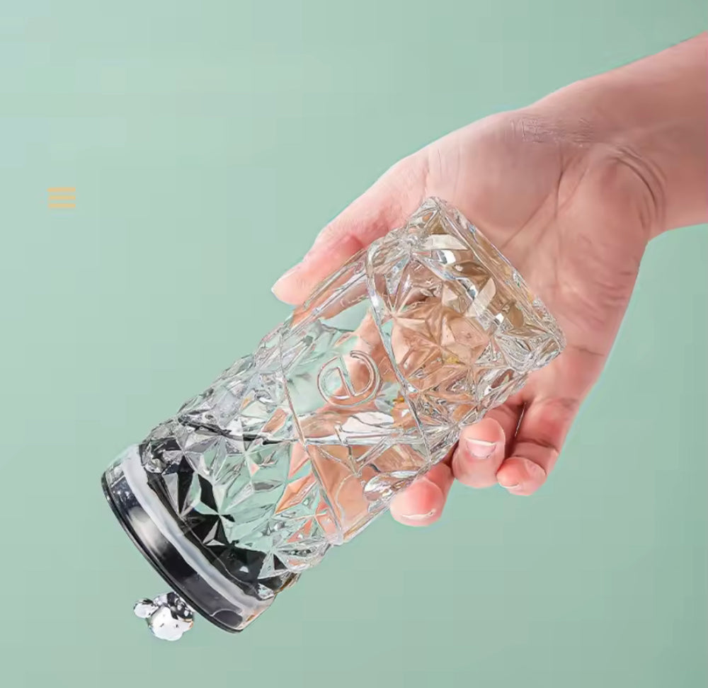 Luxury Bear Glass Tumbler with Lid & Straw - Vintage Coffee Cup