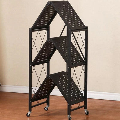 3 Tier Foldable Storage Shelves with Wheels