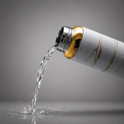 Stainless Steel Vacuum Insulated Water Bottle with Leather Strap