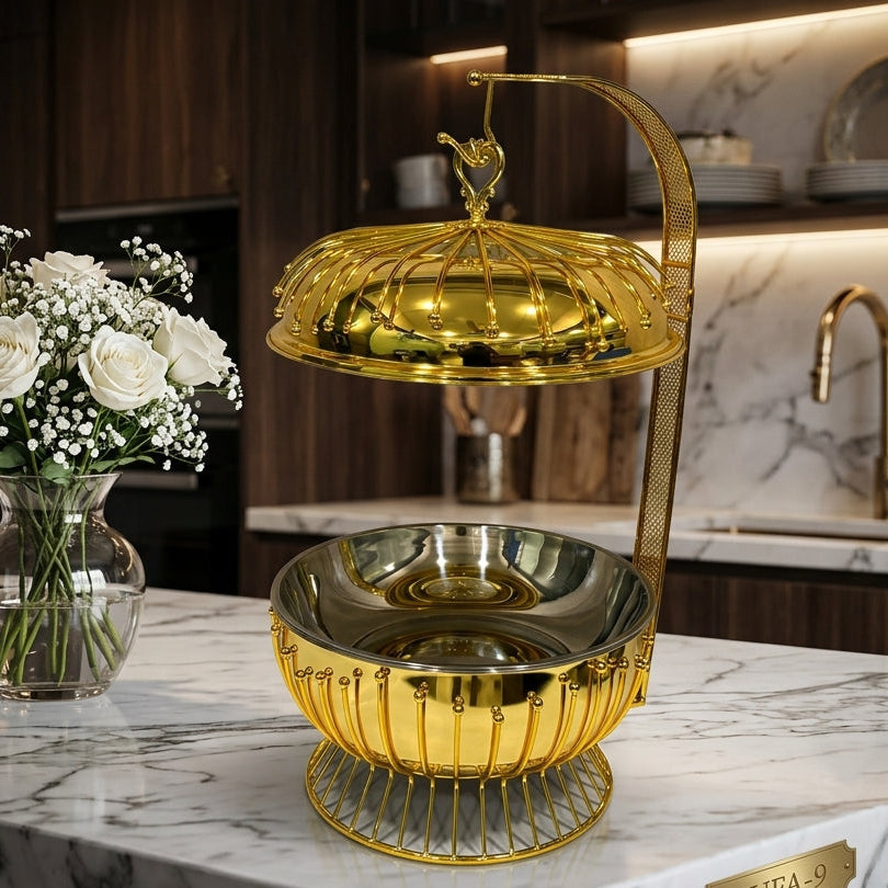 Luxury Gold Chafing Dish 8L – Round Buffet Food Warmer