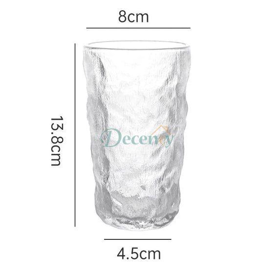 Glacier Texture Glass Golden Rim Set of 6