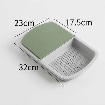 3-in-1 Multifunctional Cutting Board with Colander Strainer Trays