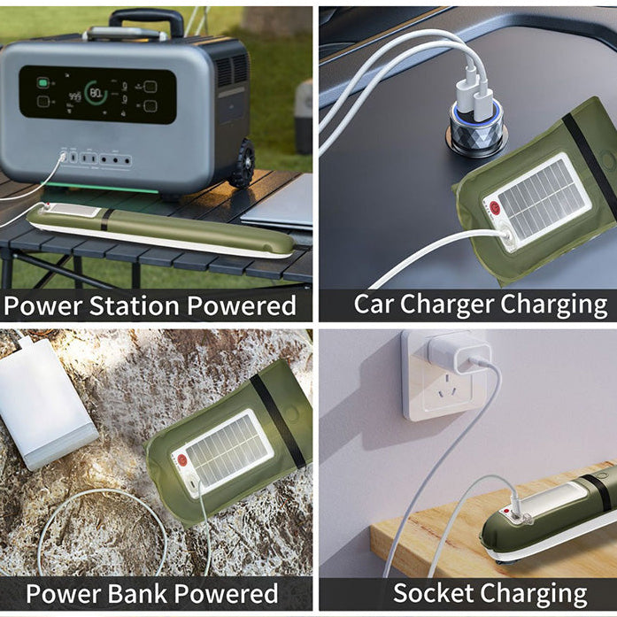 Rechargeable Solar Inflatable Camping Light Tube & Power Bank