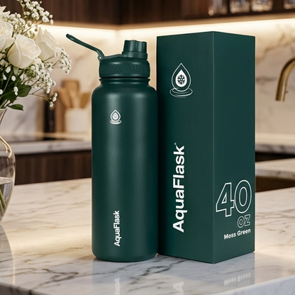 AquaFlask 40oz Insulated Stainless Steel Water Bottle - Moss Green