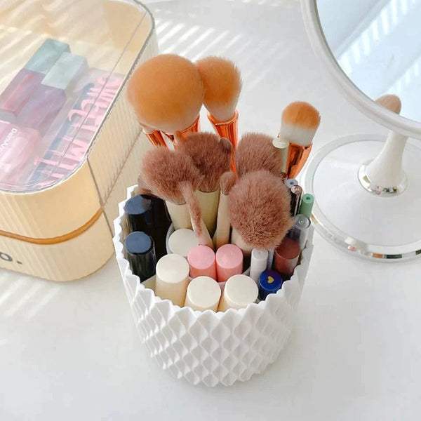 360 Rotating Cosmetics Makeup Brush Organizer