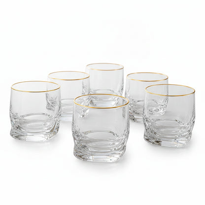 Sovereign Gold-Line Premium Glasses Set of 6 arranged on a modern dining table