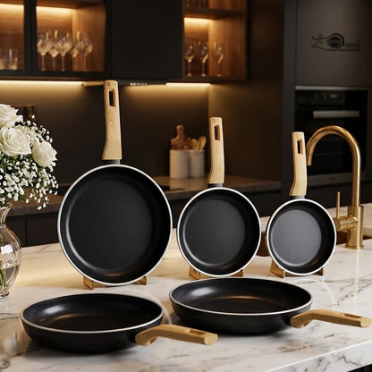Turkish diamond-infused non-stick frying pan placed on a kitchen counter