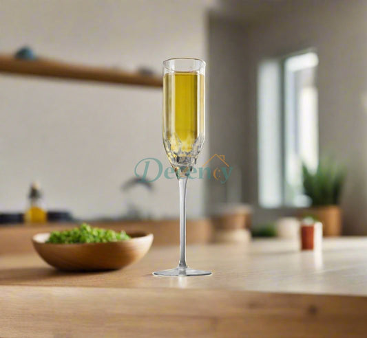 Flower Mouth Gold Rim Fluet Glass _ 230ml _ 6PC