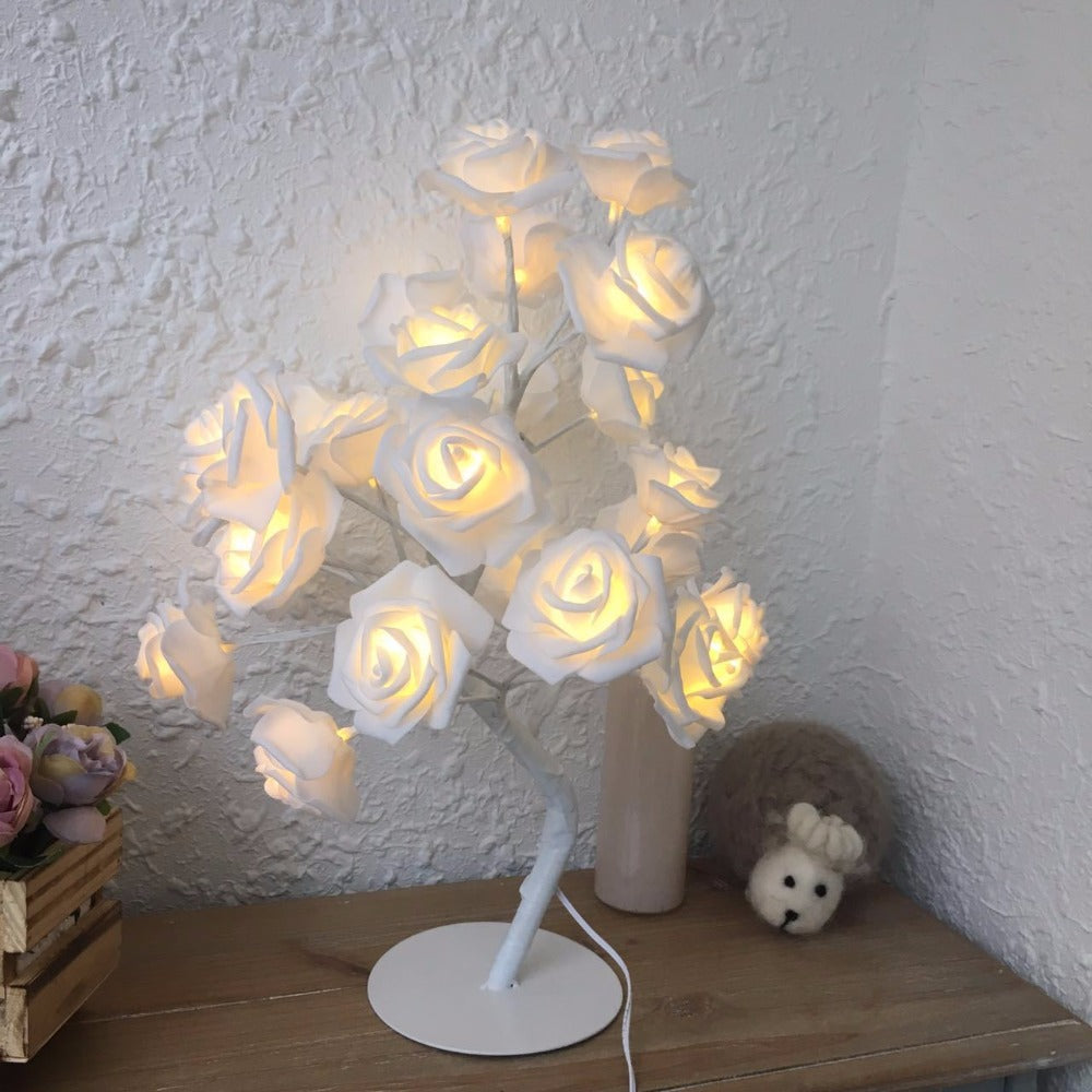 Led Rose Flower Night Light Table Lamp