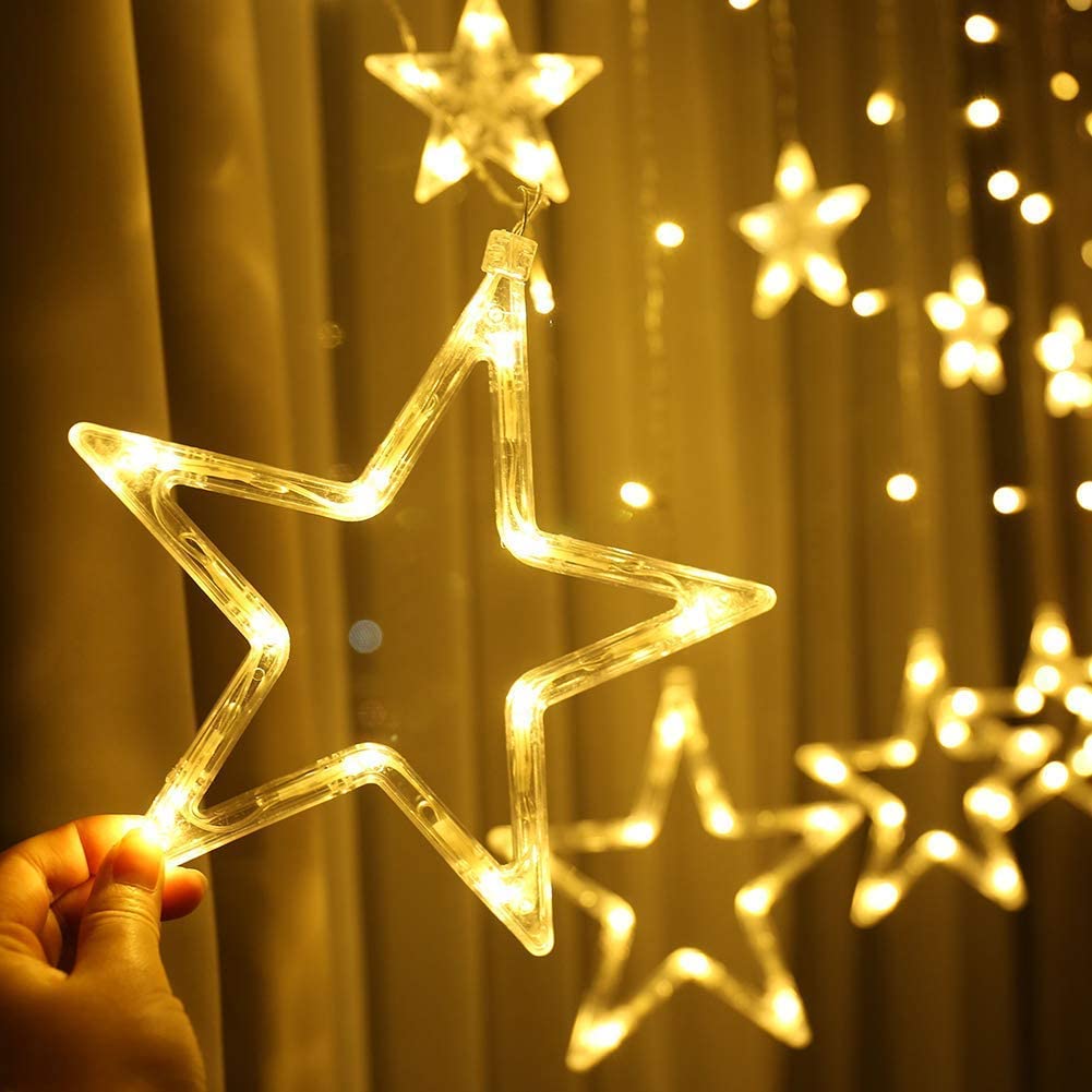 Window Curtain Lights 8 Mode Outdoor Indoor Plug in Fairy String Lights