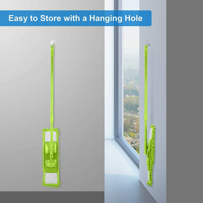 New Flat Microfiber Squeeze Mop With Long Handle Steel Rod