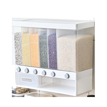 10 Kg Wall Mounted Divided Rice and Cereal Dispenser