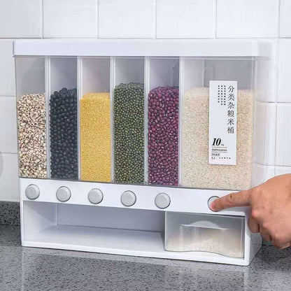 10 Kg Wall Mounted Divided Rice and Cereal Dispenser