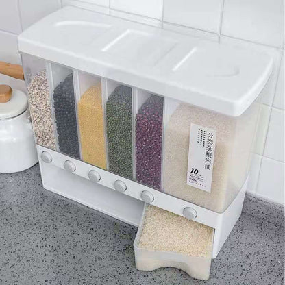 10 Kg Wall Mounted Divided Rice and Cereal Dispenser