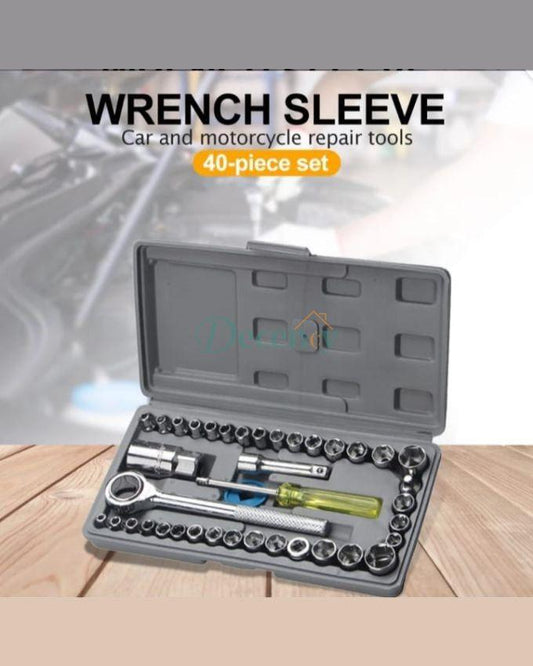 40 Pcs Combination Socket Wrench Set Tool Kit - Decency